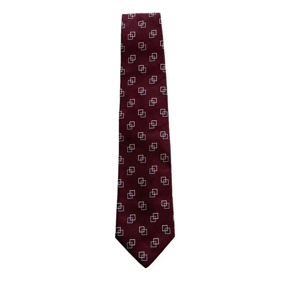 Land’s End Burgundy Silk Tie - Picture 1 of 3